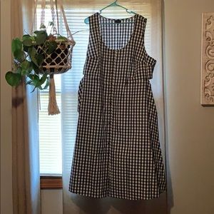 Black and white gingham button up midi dress 3x